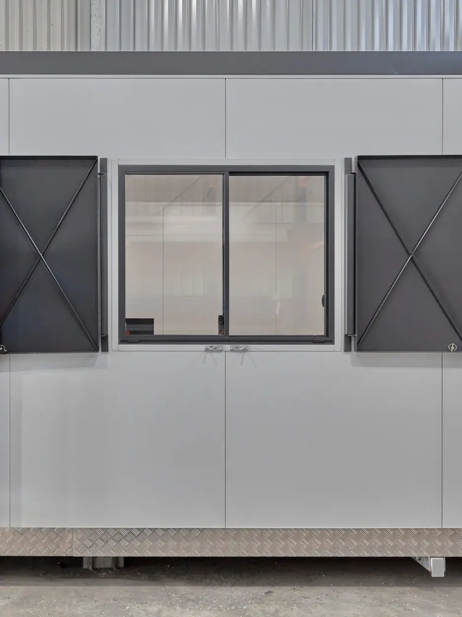 Tasbuilt hire site office window