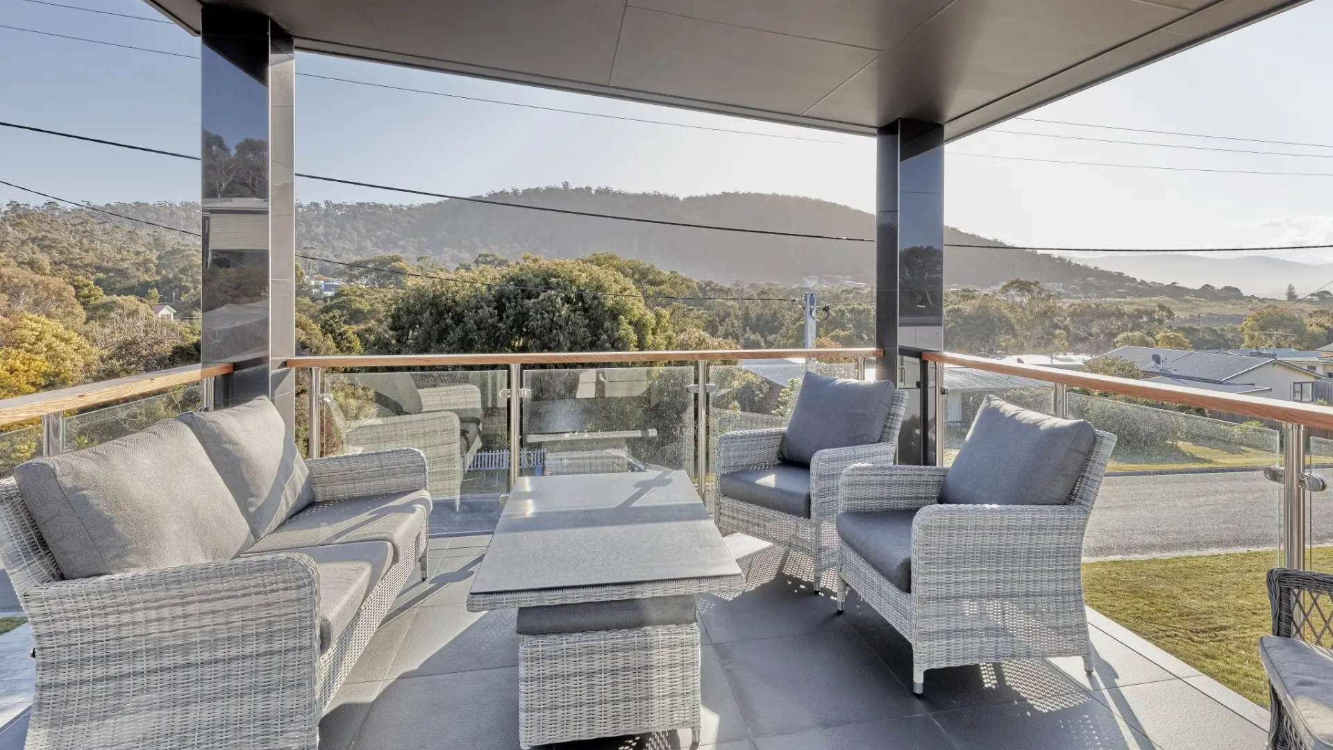 Second storey verandah with glass balustrade