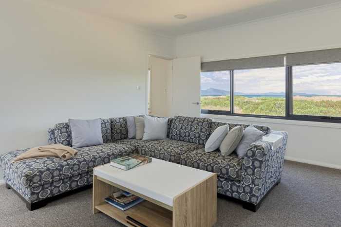 Living room with coastal views