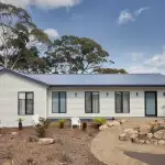 Black windows with white colourbond