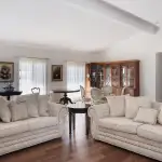 Cathedral ceiling in living area