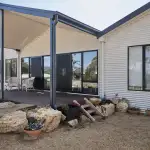 Large outdoor area with pitched roof