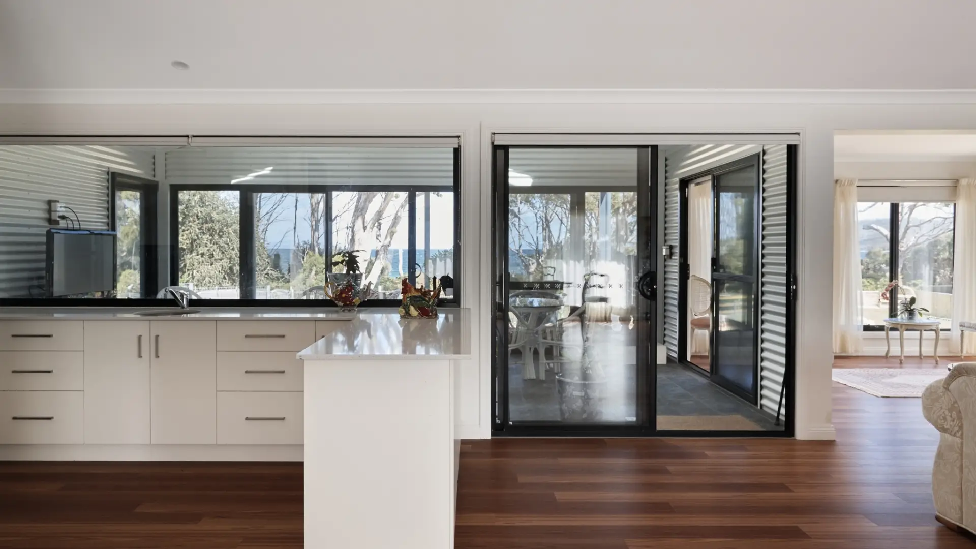 Double glazed windows with open plan living