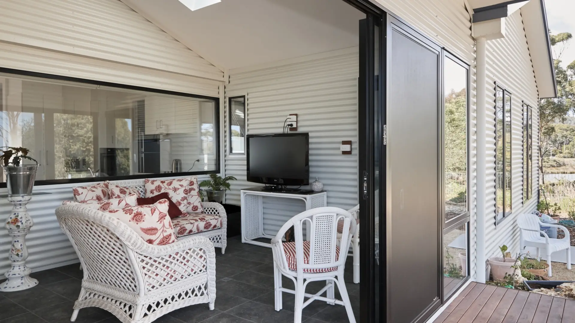 Fern Room with grey tiles