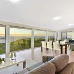 Open living room overlooking beach