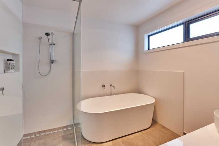 Freestanding Bathtub and Walk-In Shower
