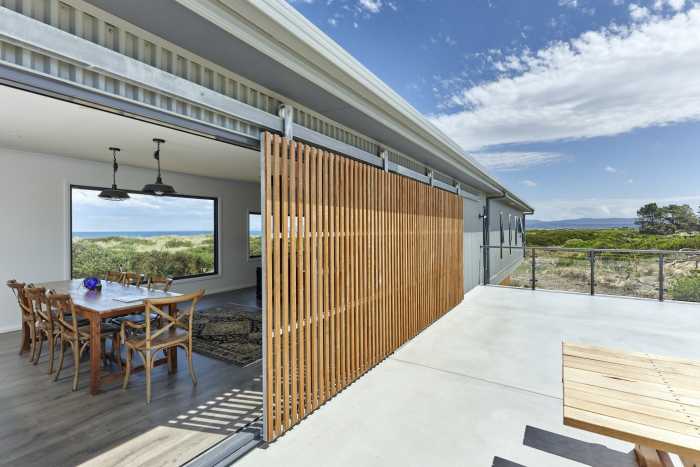 Luxurious Concrete Deck with Large Timber Sliding Door