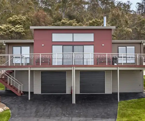Red and Beige East Coast Home
