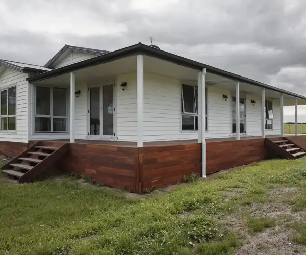 2 Cream Weatherboard Home with Wrap-around Verandah