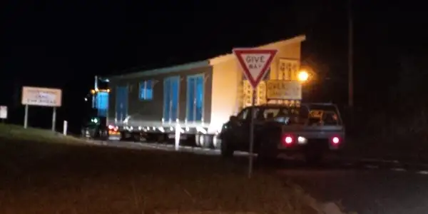 West Tamar Highway at Lanena closed last night for House move