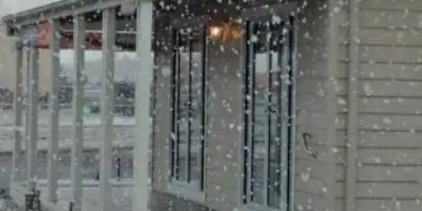 Snowfall at our Display Centre makes a picturesque scene…