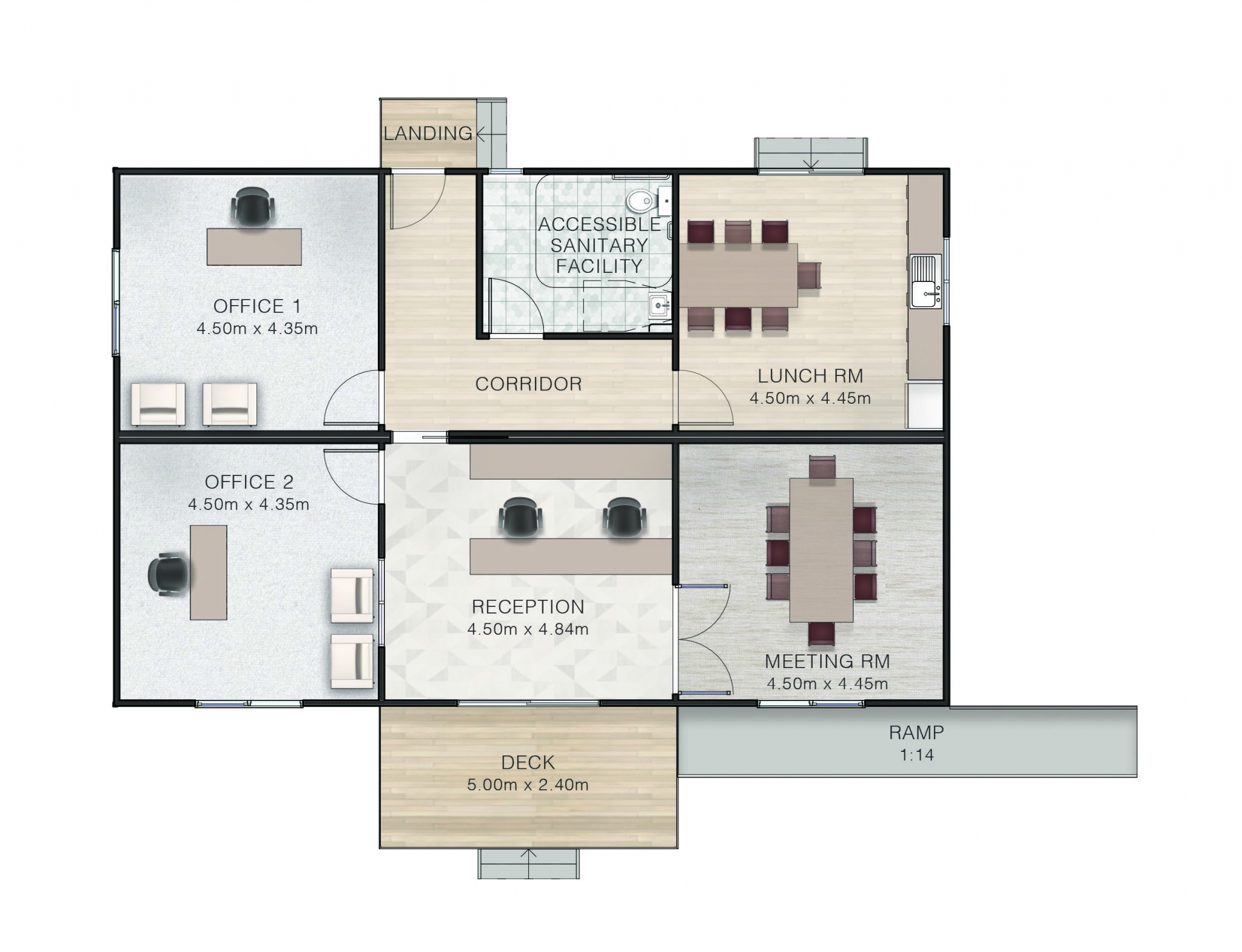 Office 2 Rendered floor plan