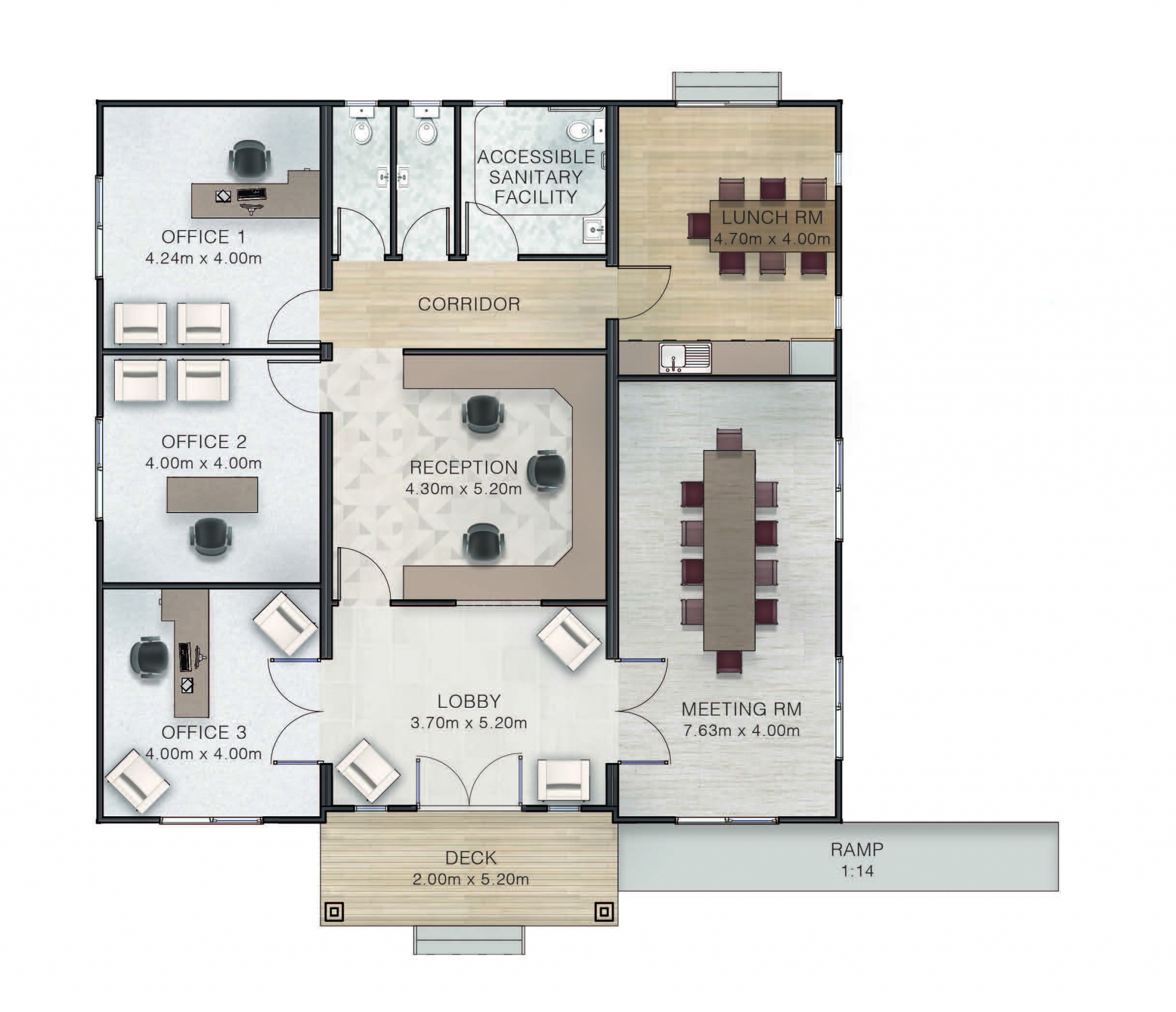 Office 3 Rendered floor plan